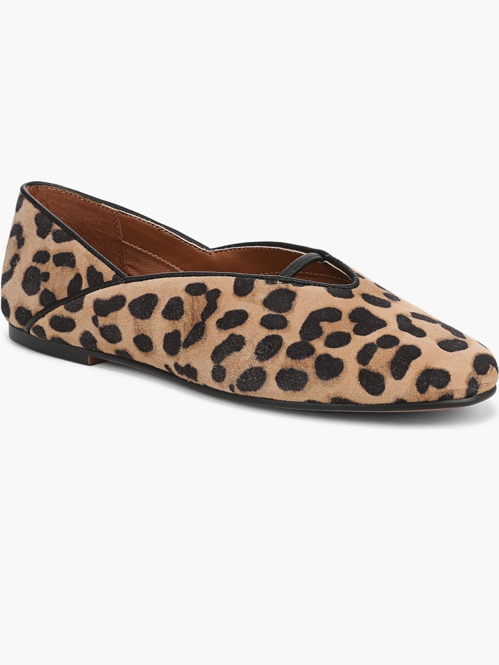 Franco Sarto Brayten Ballet Style Flat 8.5 Camel Multi Leopard Print